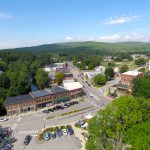 aerial of bristol nh streets of downtown