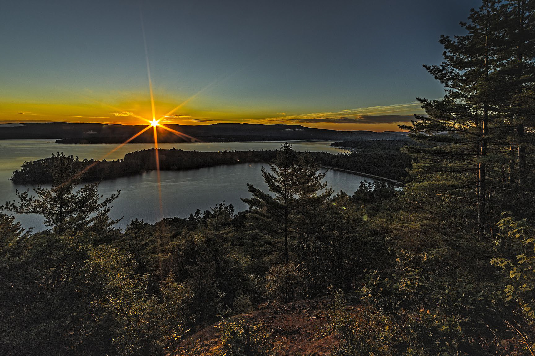 View over Newfound Lake at Sunset