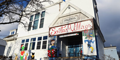 Tapply-Thompson Community Center Santa's Village sign on outside of the building