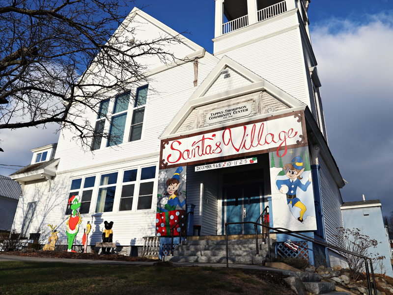 Tapply-Thompson Community Center Santa's Village sign on outside of the building